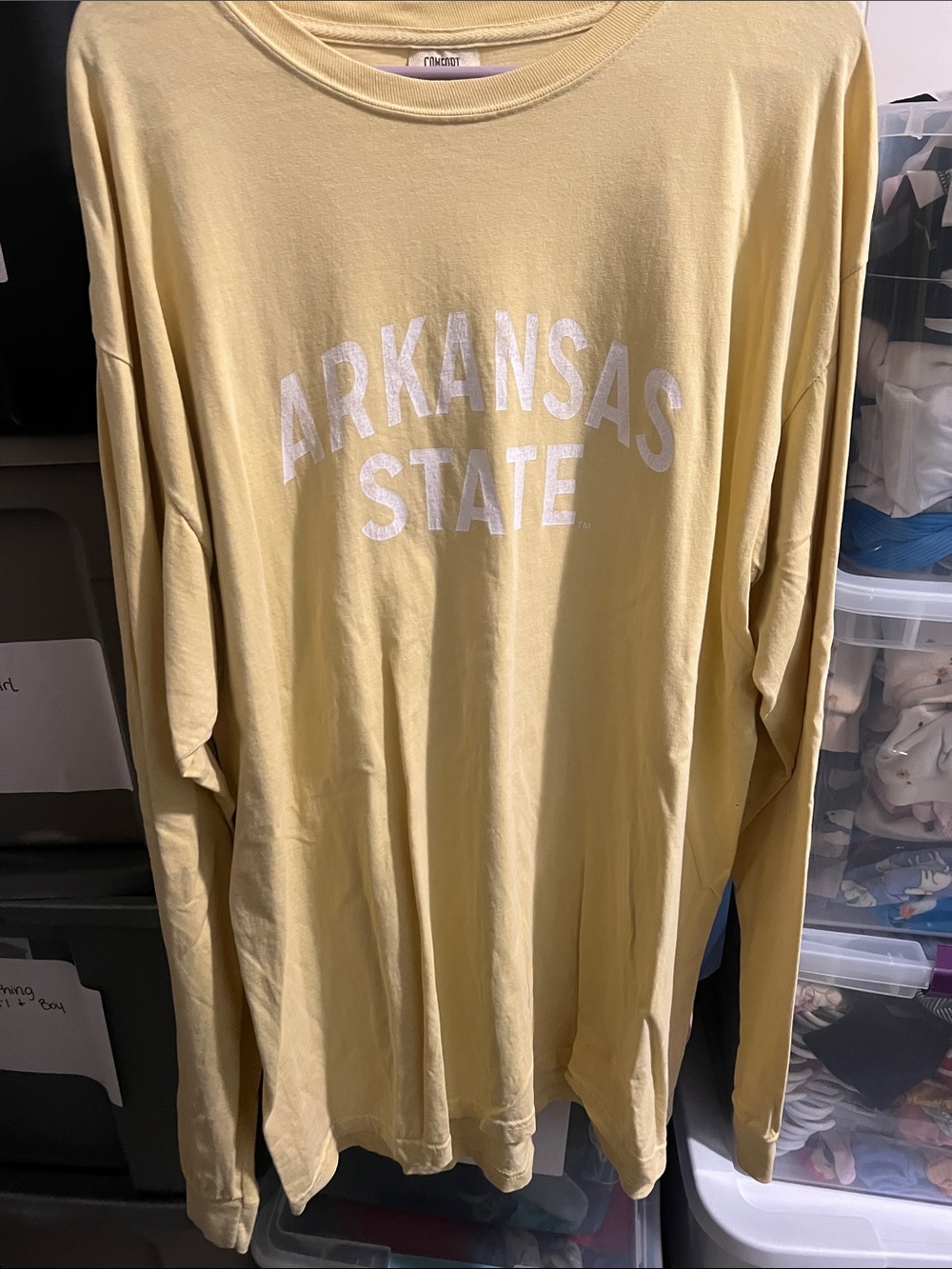 Comfort Colors Pale Yellow Graphic Long Sleeve Tee